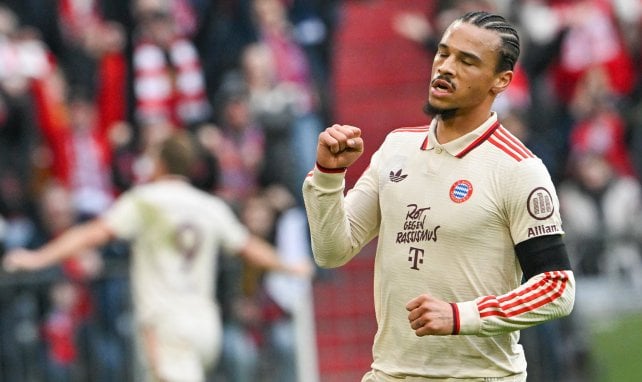 Leroy Sané celebra con el Bayern Múnich.